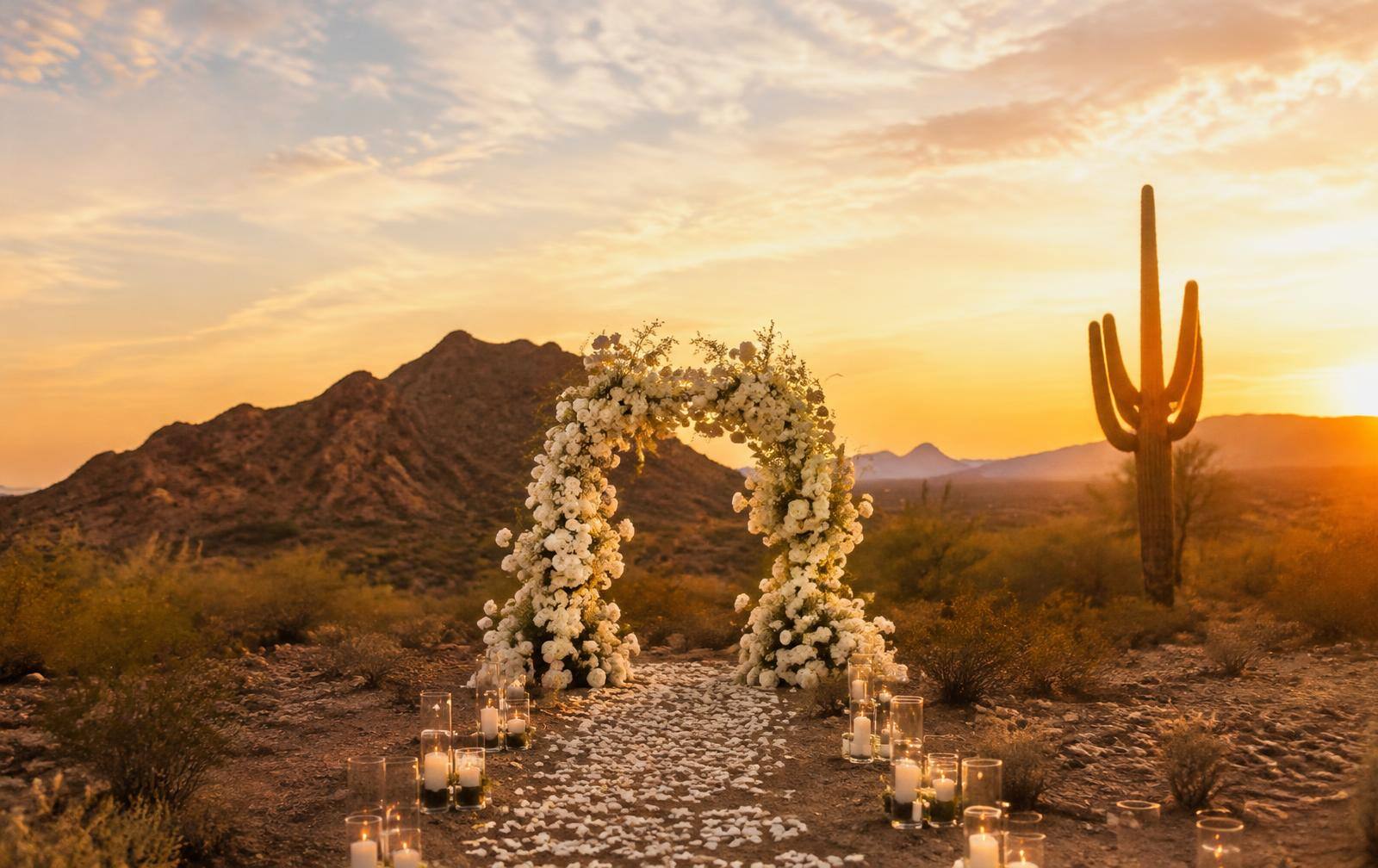 Sunset proposal arch, White Tank Mountains